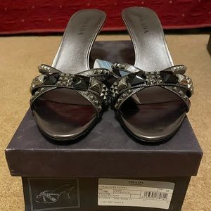 Prada Lame Ricamo heels Size 39 never worn